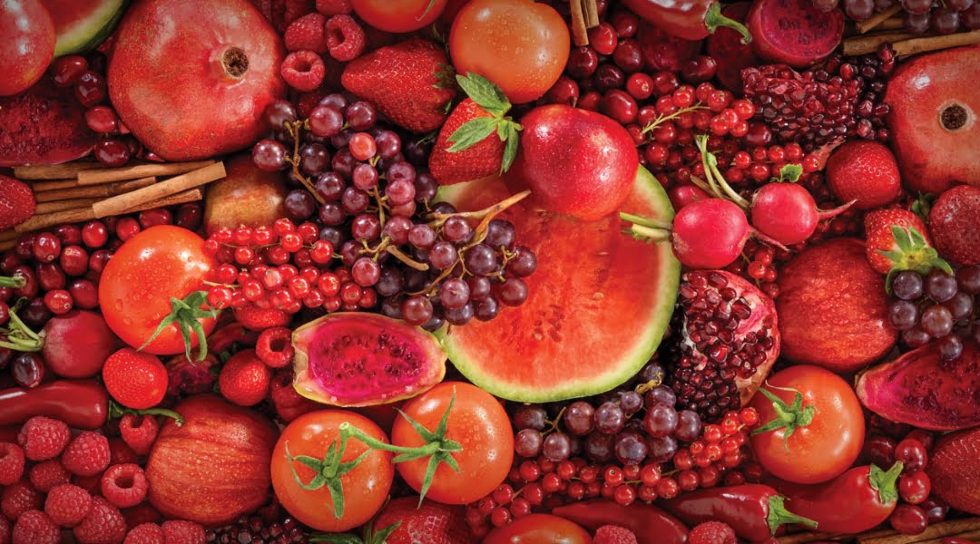 Red fruit foods high in fiber